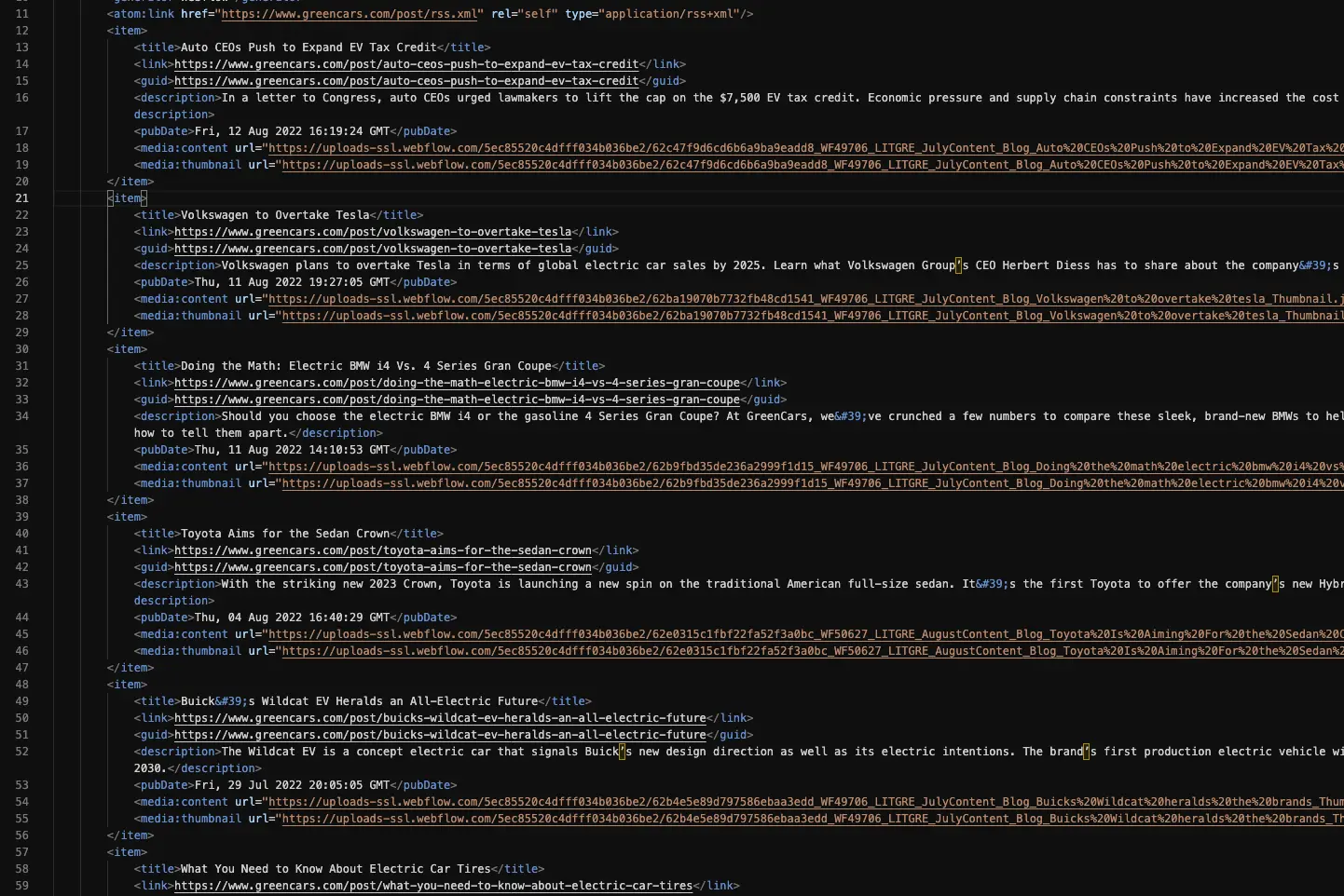Content feed